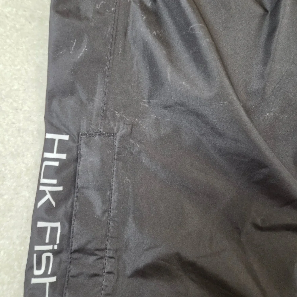 Huk Performance Fishing Rain Pants Mens XXL Black Water Resistant Zippered Leg
